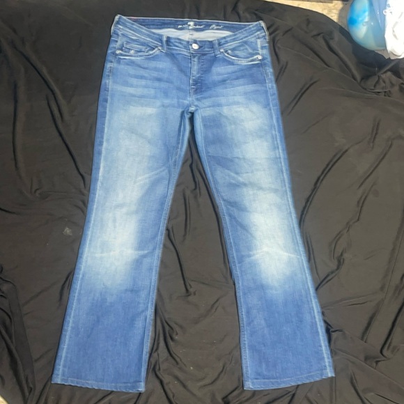 Euc 7 Seven For All Mankind Low Rise Straight Leg Denim Jeans 30 31 - Picture 4 of 9